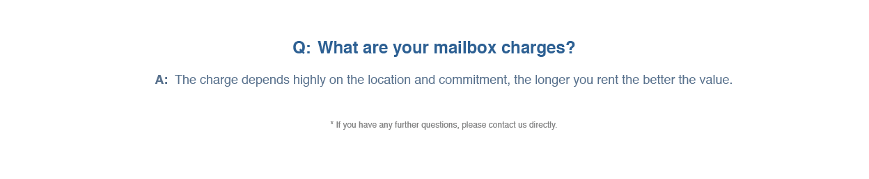 questions about our mailbox services